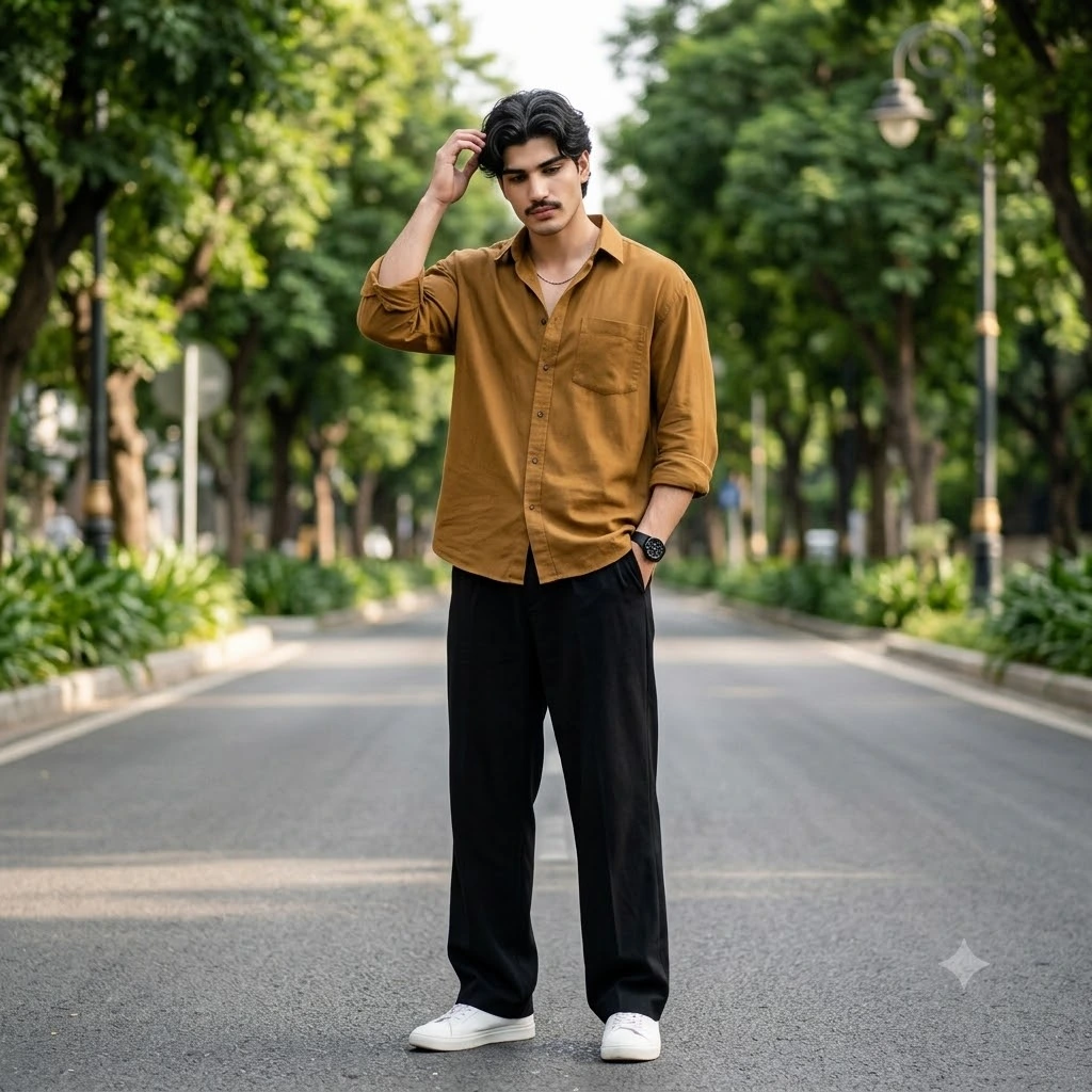 Best AI photo prompts for boys 2026 - realistic stylish portrait example