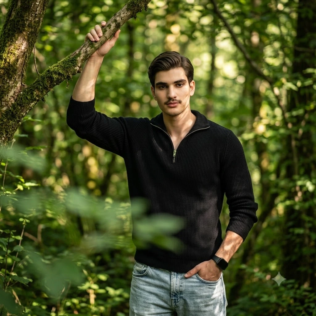 Best AI photo prompts for boys 2026 - realistic stylish portrait example